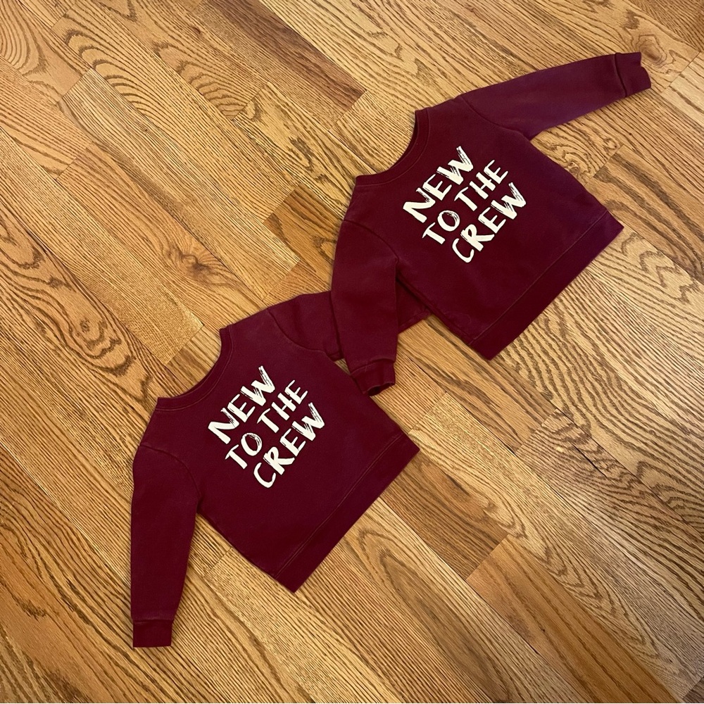 Twin boys 2 sweatshirts, burgundy, New To The Crew, 18 months